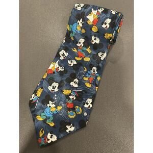 Mickey Unlimited Mickey Mouse Men’s Tie Teal Repeating Pattern W/ Flaw M1